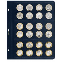 Универсальный лист для монет диаметром 28,4 мм (синий) в Альбом КоллекционерЪ