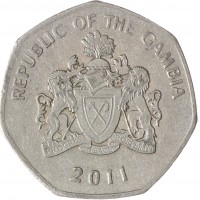 Монета Гамбия 1 даласи 2011