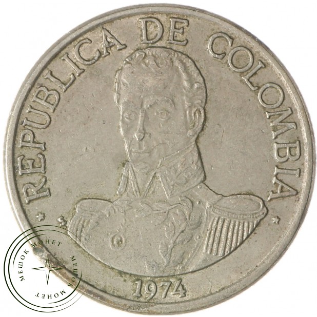 Колумбия 1 песо 1974