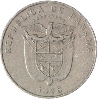 Монета Панама 5 сентесимо 1996