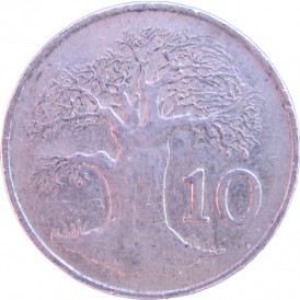 Монета Зимбабве 10 центов 1980