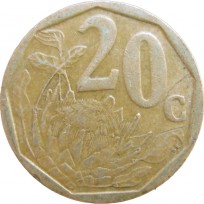 Монета ЮАР 20 центов 2003