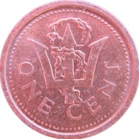 Монета Барбадос 1 цент 2010
