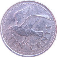 Монета Барбадос 10 центов 2004