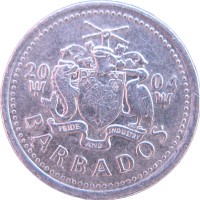 Монета Барбадос 10 центов 2004