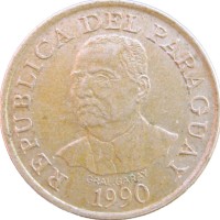 Монета Парагвай 10 гуарани 1990