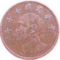 Монета Тайвань 1 доллар 1981