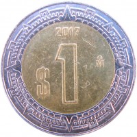Мексика 1 песо 2017