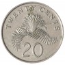 Сингапур 20 центов 1989