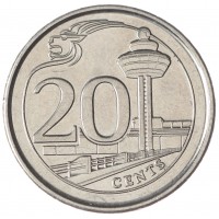 Сингапур 20 центов 2013