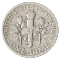 Монета США 10 центов 1947 Серебро