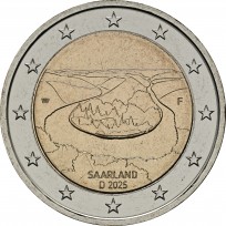 Монета Германия 2 евро 2025 Саарланд