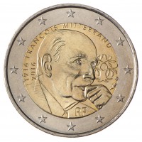 Монета Франция 2 евро 2016 100 лет со дня рождения Франсуа Миттеран