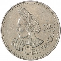 Монета Гватемала 25 сентаво 2011