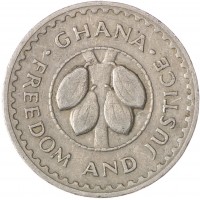 Монета Гана 10 песев 1967