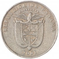 Монета Панама 5 сентесимо 2001