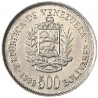 Монета Венесуэла 500 боливар 1999