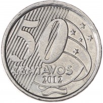 Монета Бразилия 50 сентаво 2012