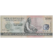 Банкнота США 100 долларов штат Калифорния — сувенирная банкнота