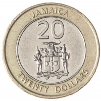 Монета Ямайка 20 долларов 2017