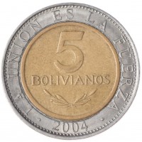Боливия 5 боливано 2004