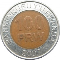 Монета Руанда 100 франков 2007