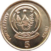 Монета Руанда 5 франков 2003
