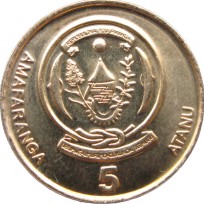 Монета Руанда 5 франков 2003