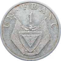 Монета Руанда 1 франк 1985