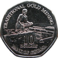 Монета Гайана 10 долларов 2013