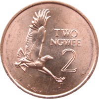 Монета Замбия 2 нгвее 1983