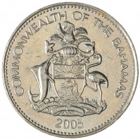 Монета Багамские острова 5 центов 2005