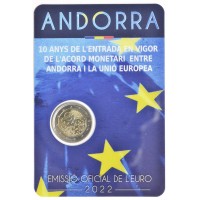 Андорра 2 евро 2022 Соглашение о валюте евро
