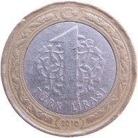 Турция 1 лира 2010