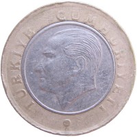 Турция 1 лира 2016