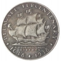 Копия 50 центов 1936 300 лет Делавэра