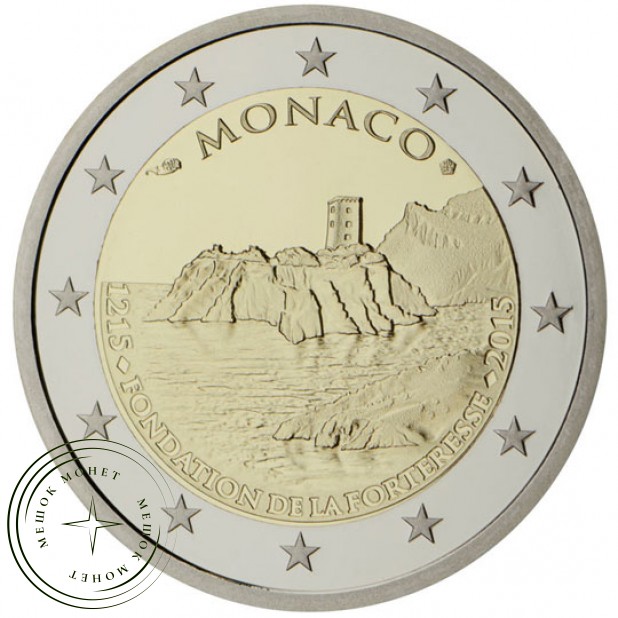 Монако 2 евро 2015 800-летие строительства первого замка на скале