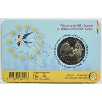 Монета Бельгия 2 евро 2024 Председательство в Совете ЕС (Буклет)