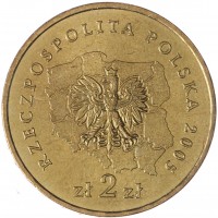 Монета Польша 2 злотых 2005 Свентокшиское воеводство