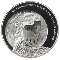 Монета Монголия 500 тугриков 2003 Волк