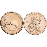 Монета США 1 доллар 2011 Договор с Вампаноагами