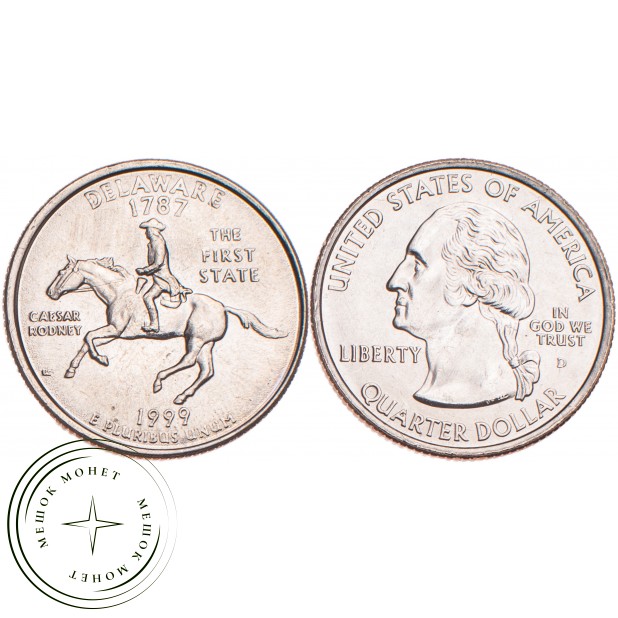 США 25 центов 1999 Делавэр