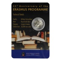 Монета Мальта 2 евро 2022 Эразмус