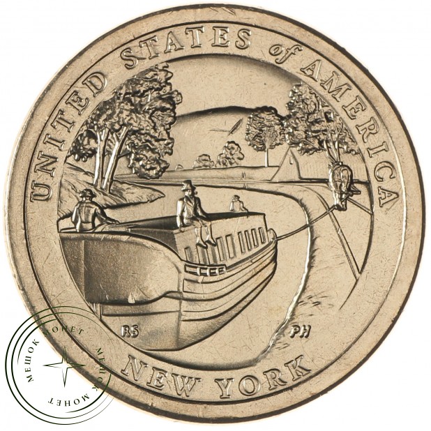 США 1 доллар 2021 «Канал Эри» — Нью-Йорк