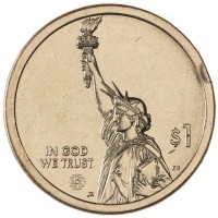 США 1 доллар 2021 Канал Эри Нью-Йорк