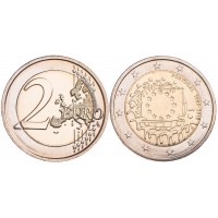 Монета Португалия 2 евро 2015 30 лет Флагу Европы