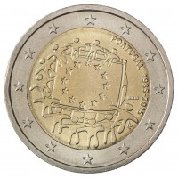 Монета Португалия 2 евро 2015 30 лет Флагу Европы