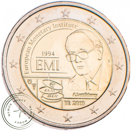 Бельгия 2 евро 2019 25-летие Европейского валютного института (EMI) (Буклет) — 93699491