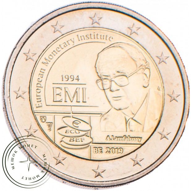 Бельгия 2 евро 2019 25-летие Европейского валютного института (EMI) (Буклет)