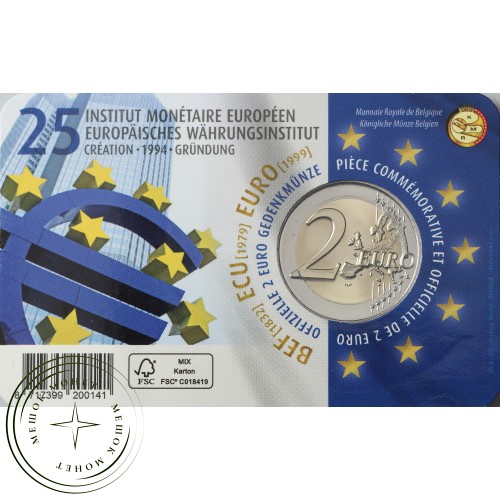 Бельгия 2 евро 2019 25-летие Европейского валютного института (EMI) (Буклет) — 93699491